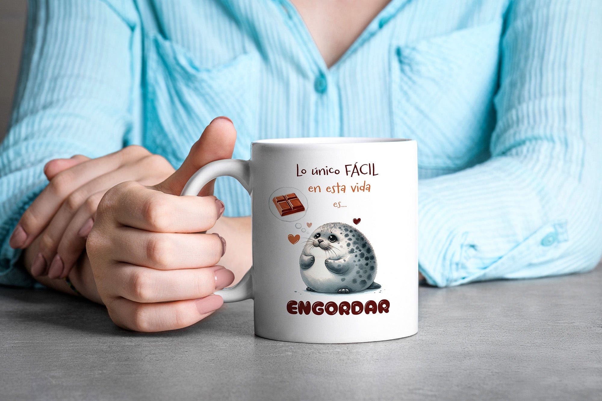 Taza Lo único fácil en la vida es engordar