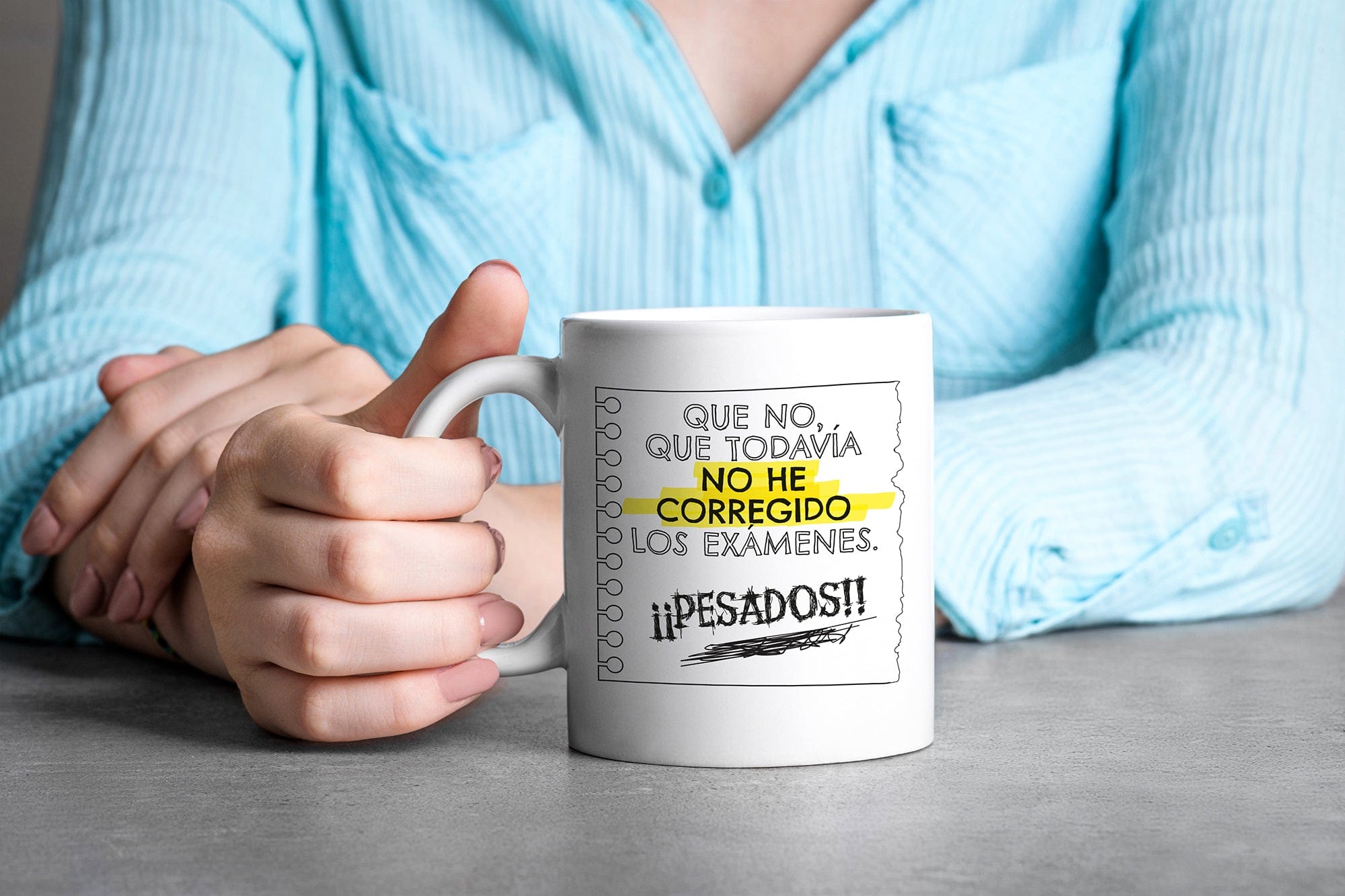 Taza Todavía no he corregido los exámenes, pesados