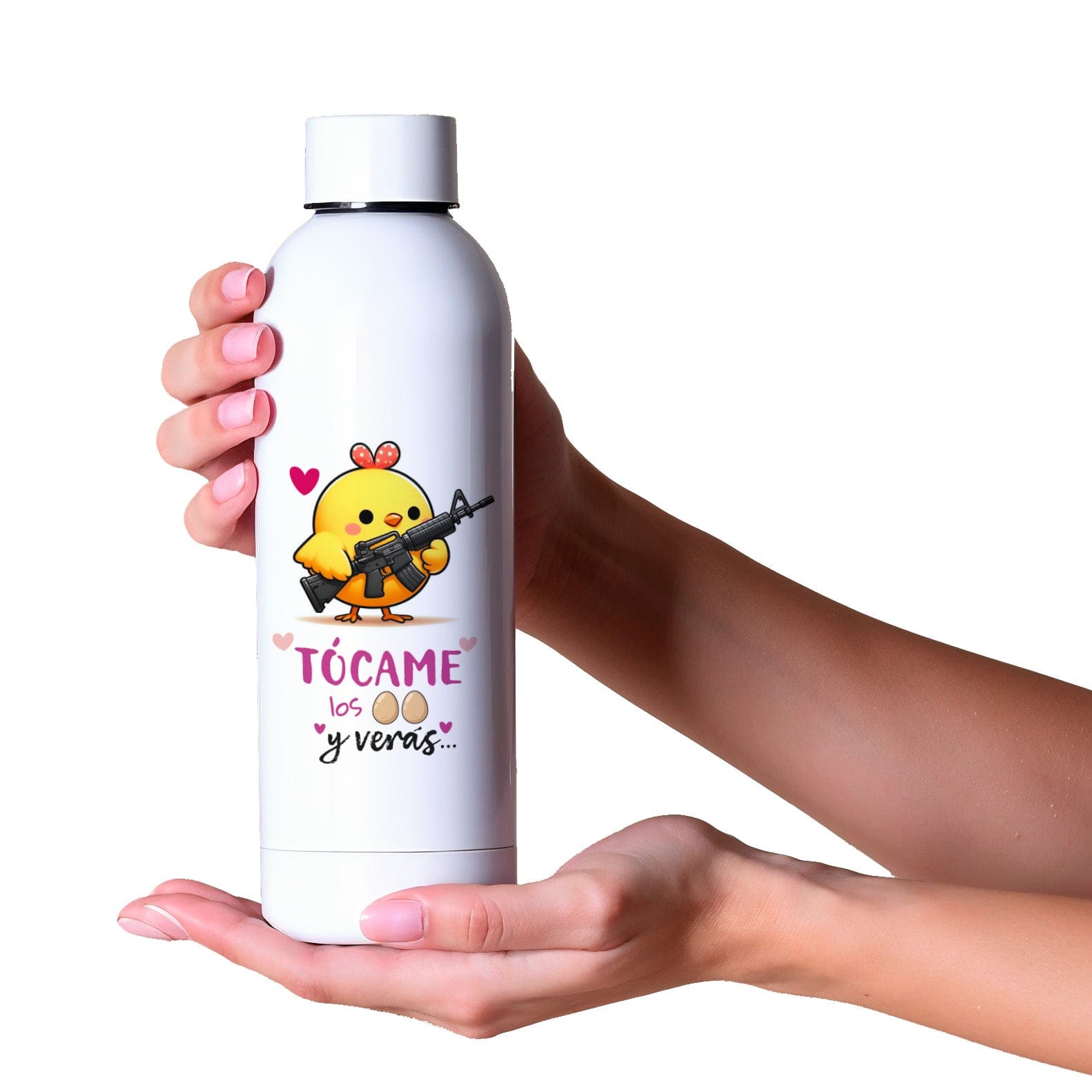 Botella Tócame los huevos y verás