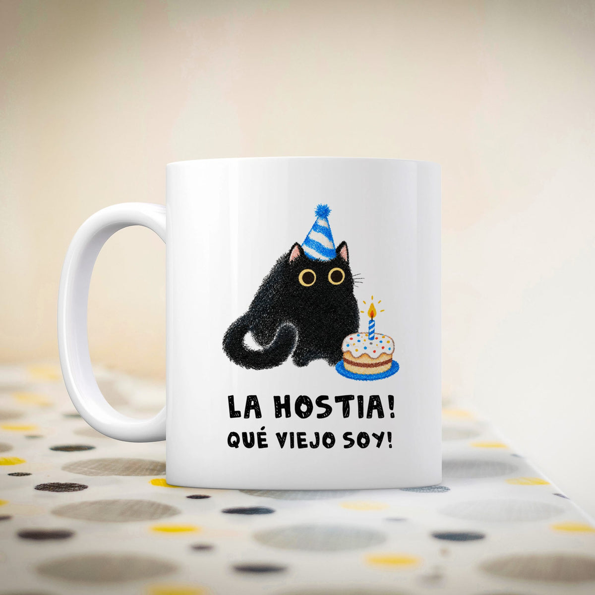Taza Cumpleaños Hostia qué viejo soy