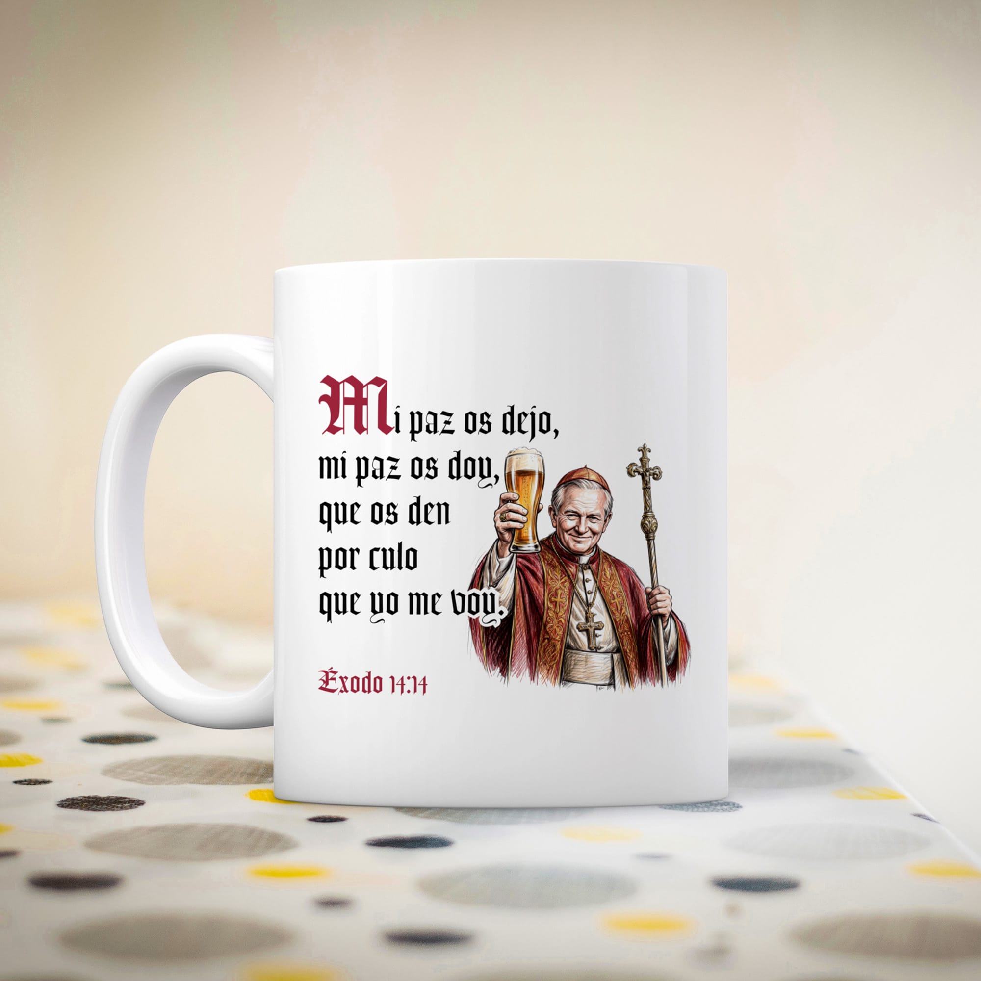 Taza Mi paz os dejo, mi paz os doy, que os den por culo que yo me voy