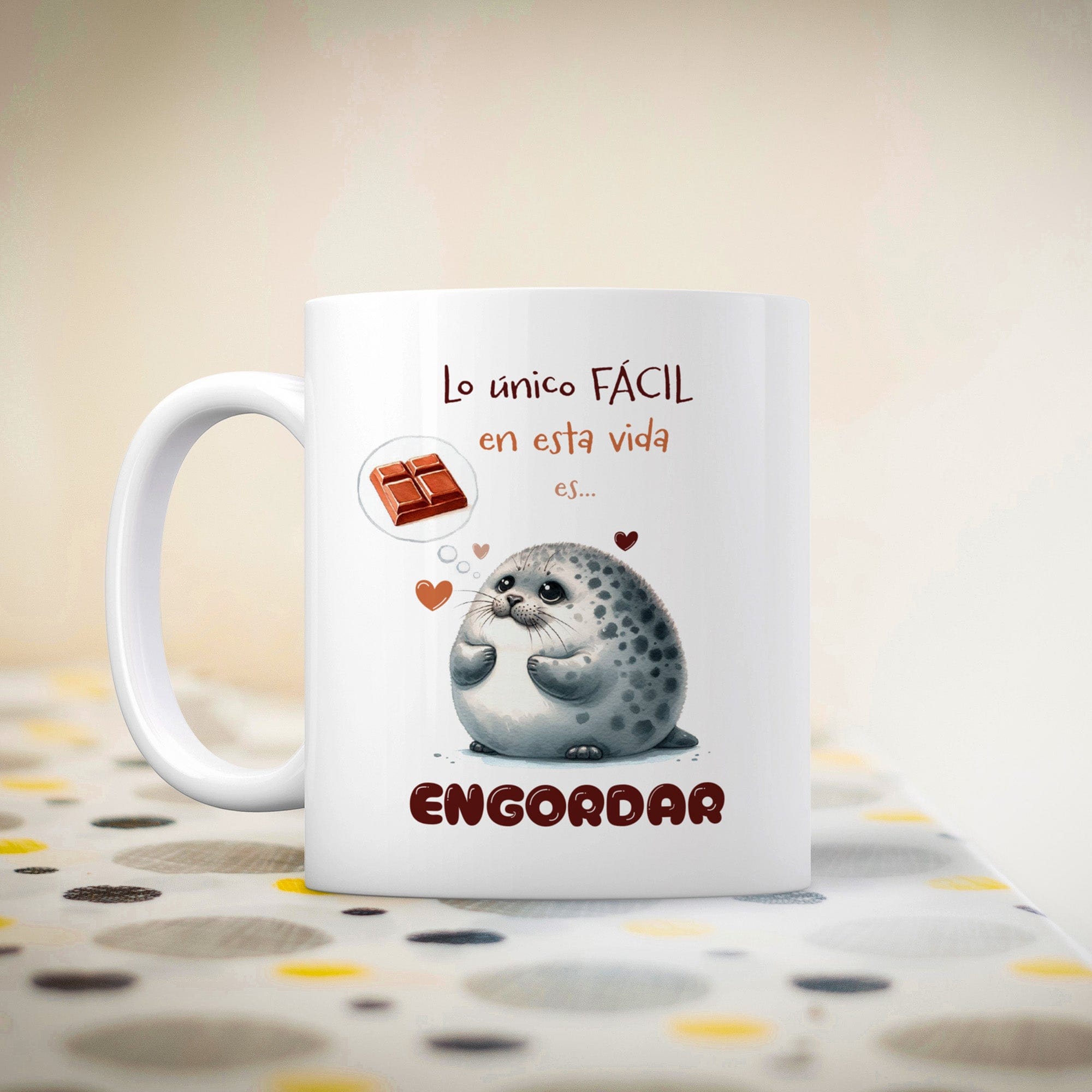 Taza Lo único fácil en la vida es engordar
