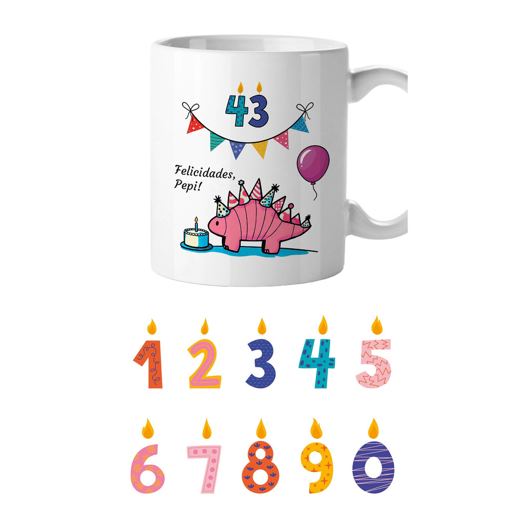 Taza Cumpleaños personalizada dinosaurio