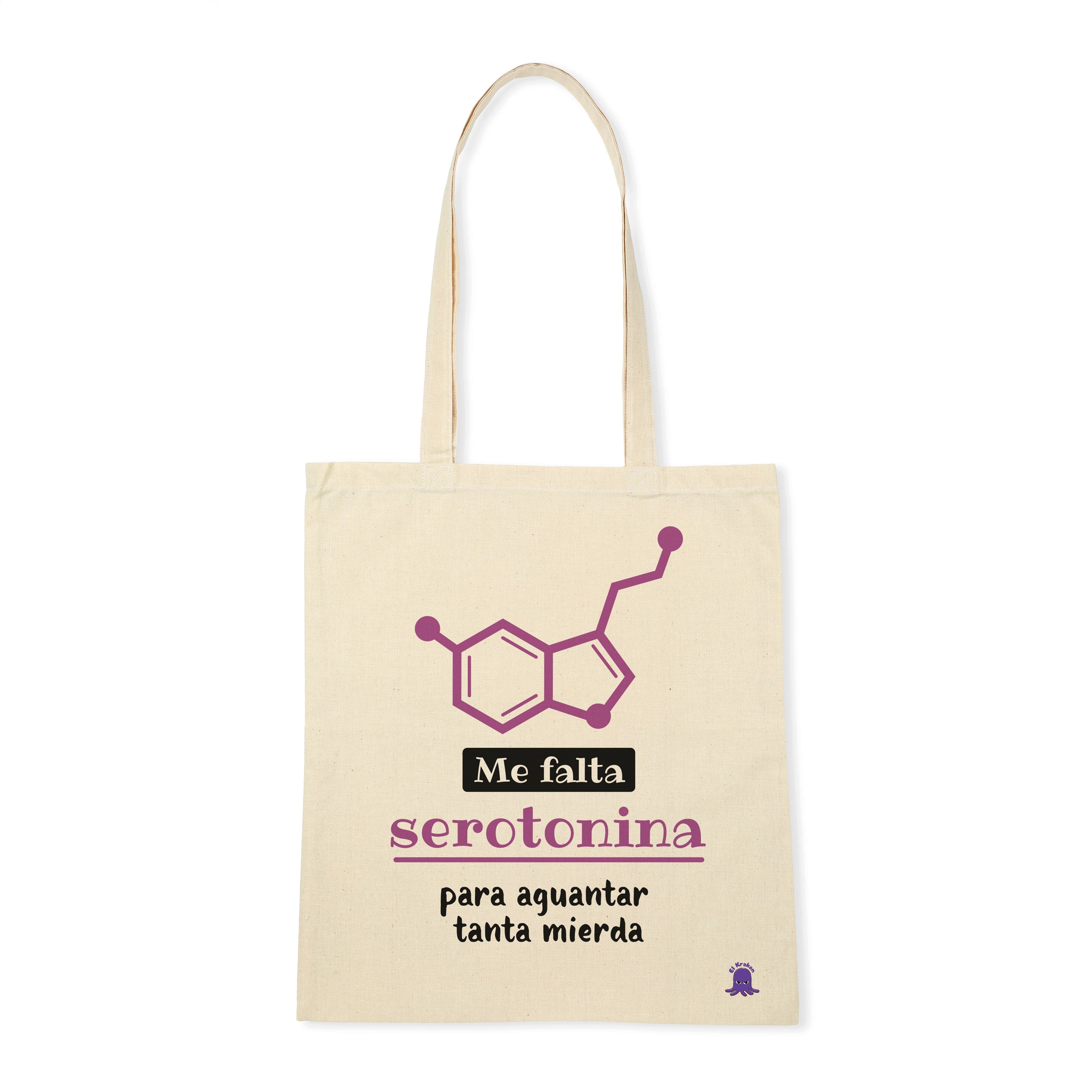 Tote bag Me falta serotonina para aguantar tanta mierda