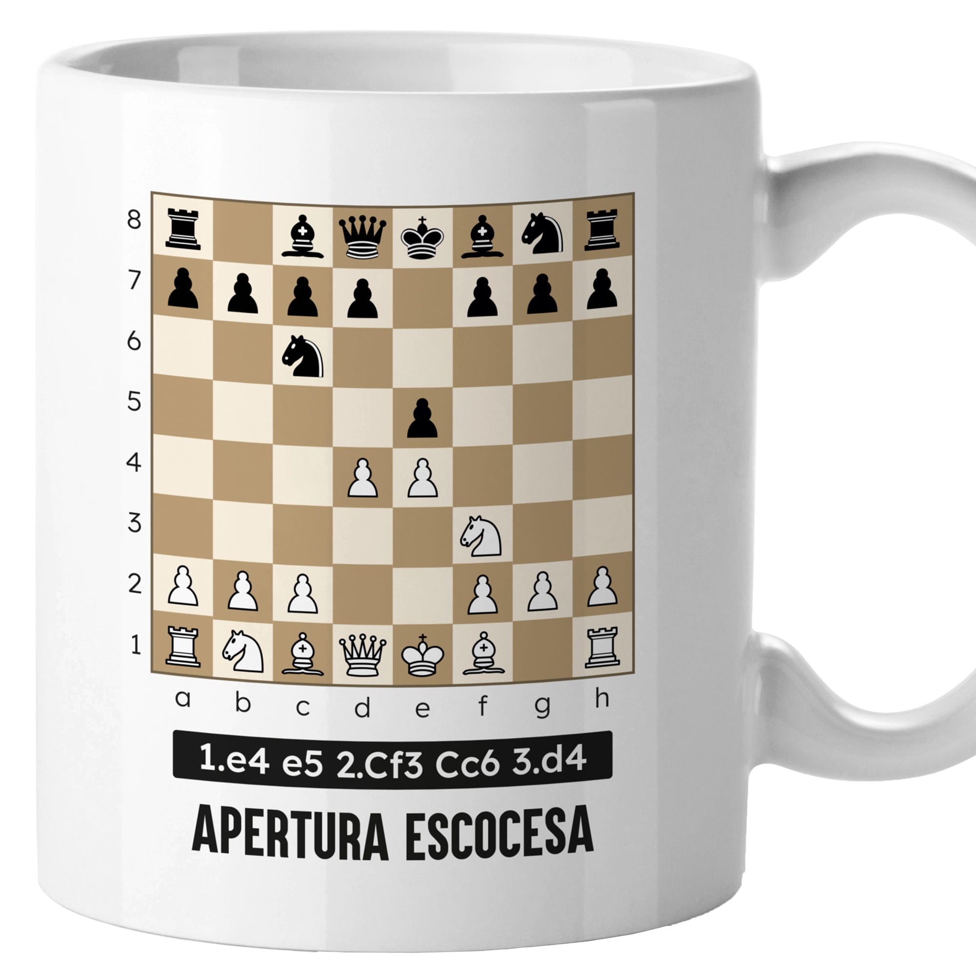 taza ajedrez apertura escocesa