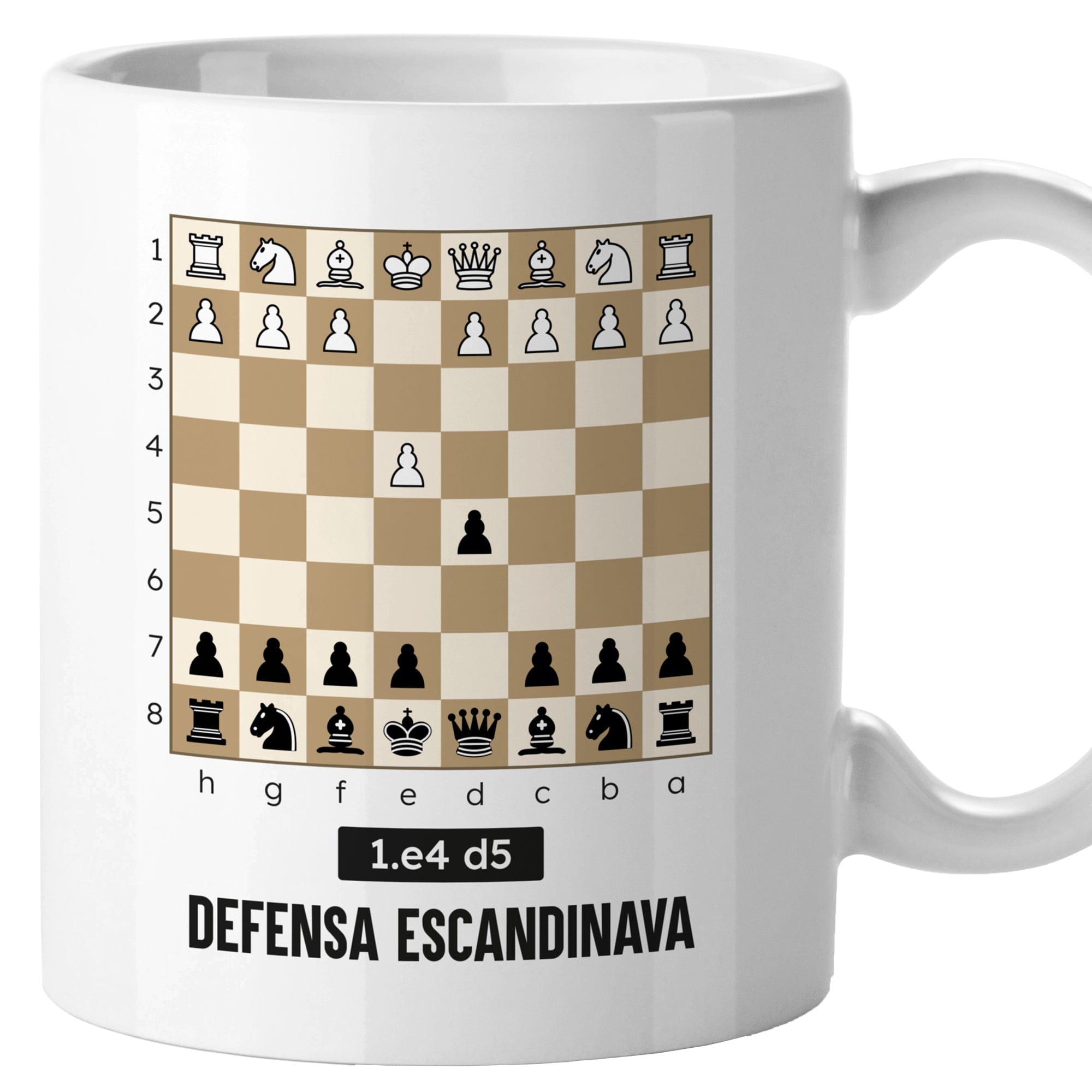taza ajedrez defensa escandinava