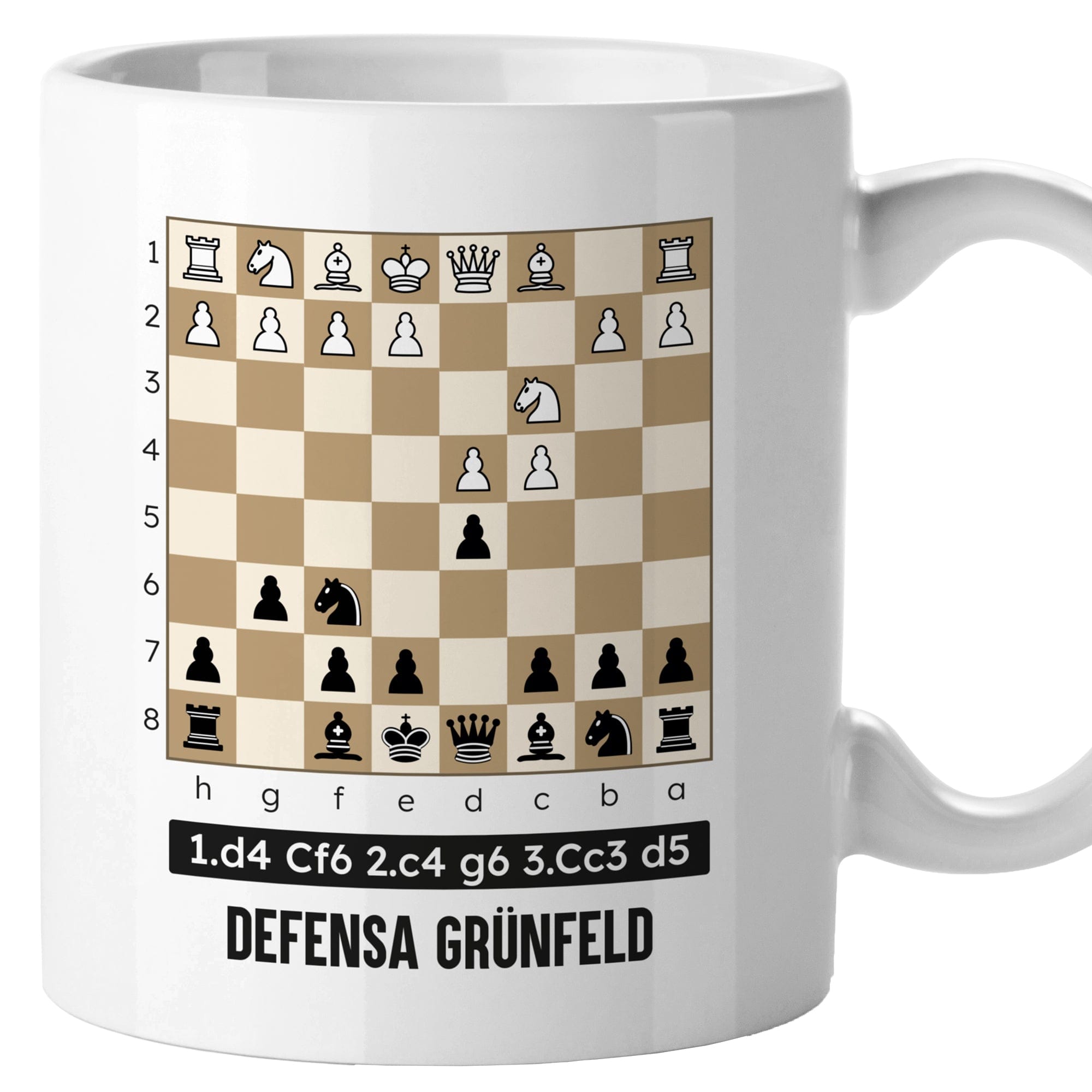 taza ajedrez defensa grunfeld